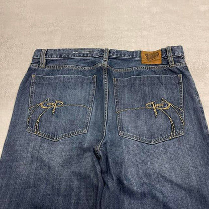 Blue wide baggy skate jeans W36L32