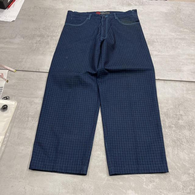 Navy checkered baggy carpenter jeans W38